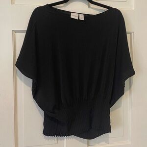 Chico's Dolman Short Sleeve Shirt with Gathered waist